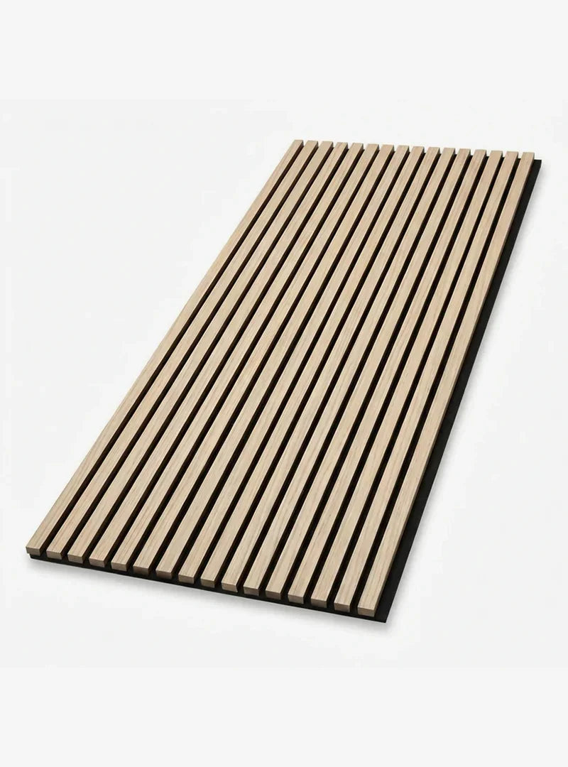 Wood Slat Acoustic Panels Sample Box panel in a light natural wood finish