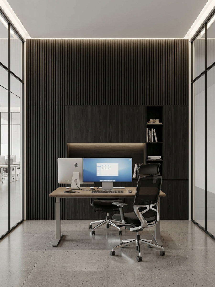 Contemporary Luxe Noir Wall Panels for Office and Commercial Interiors
