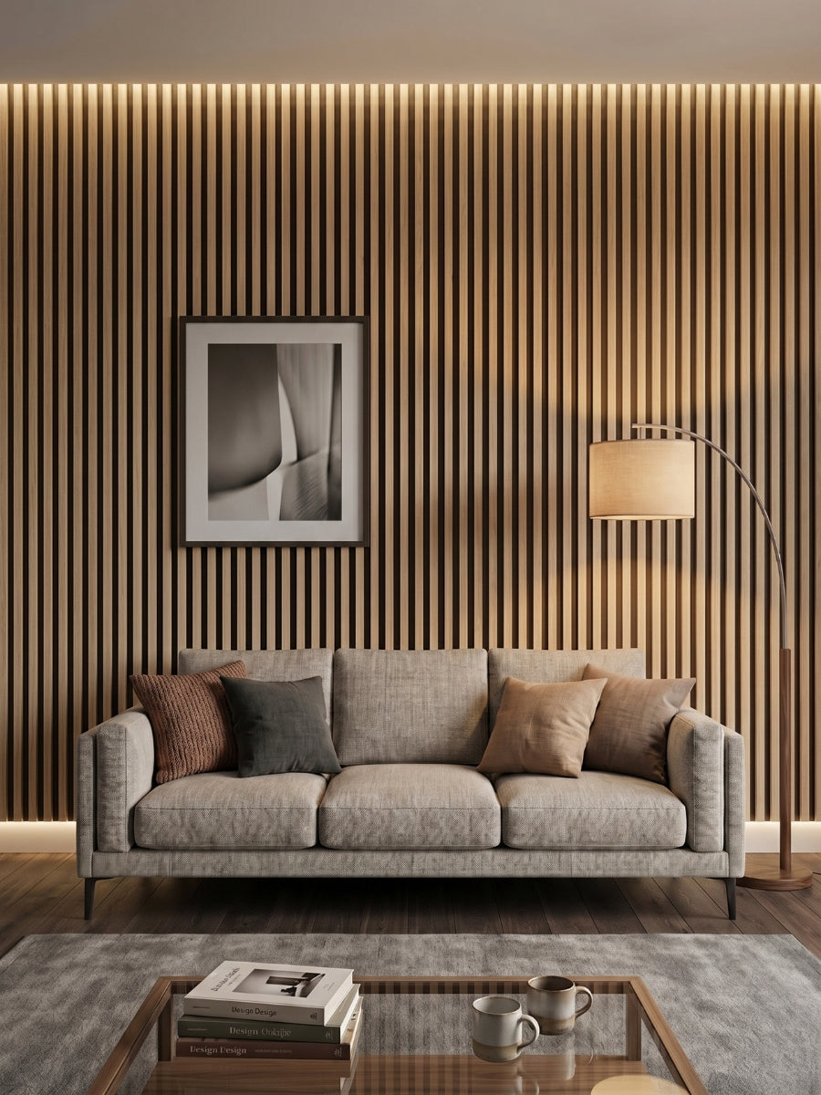 Maple Slate black wood plastic composite fluted wall panel close-up texture