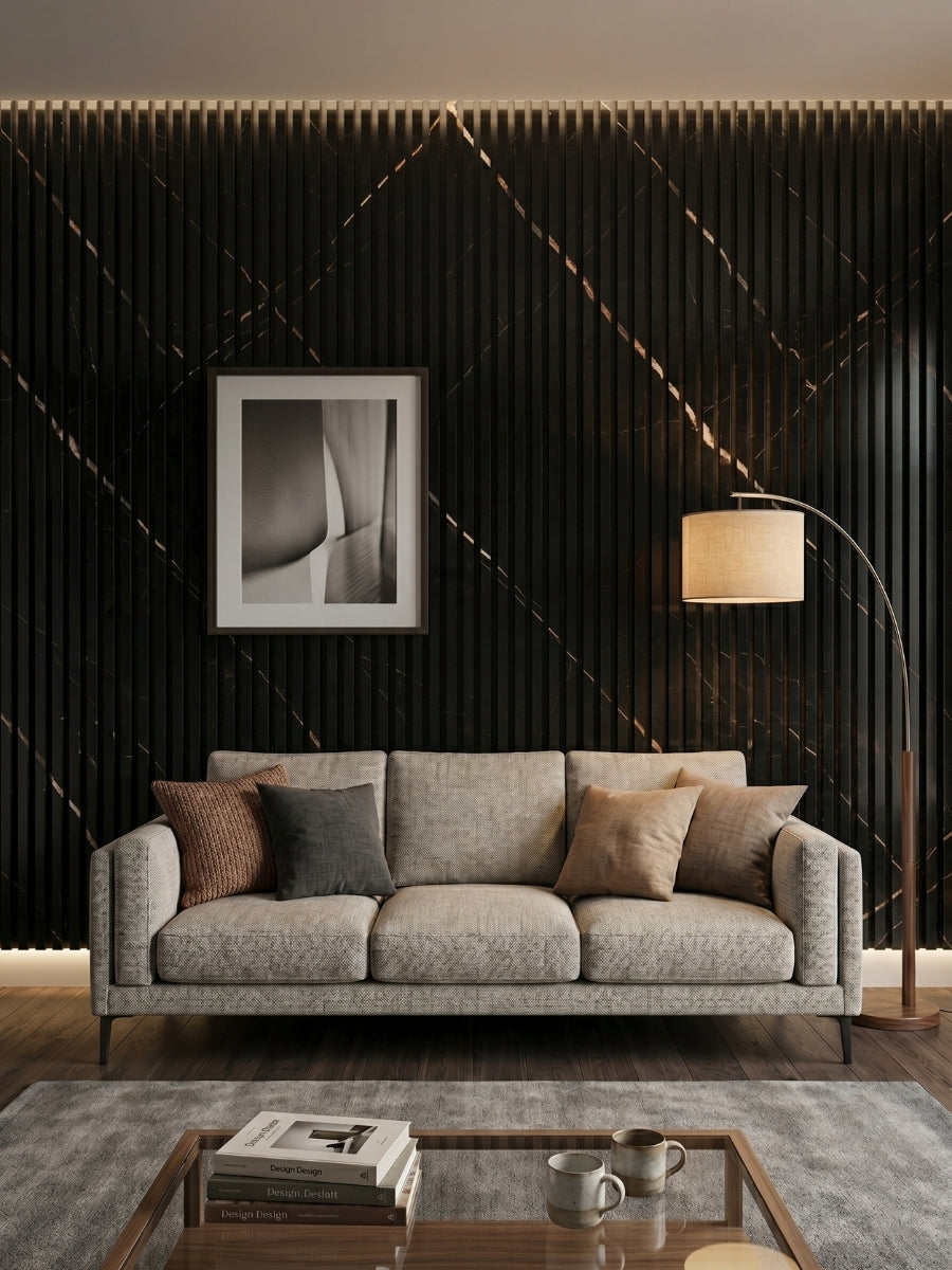 Premium WPC Fluted Panels for TV Background Wall Design