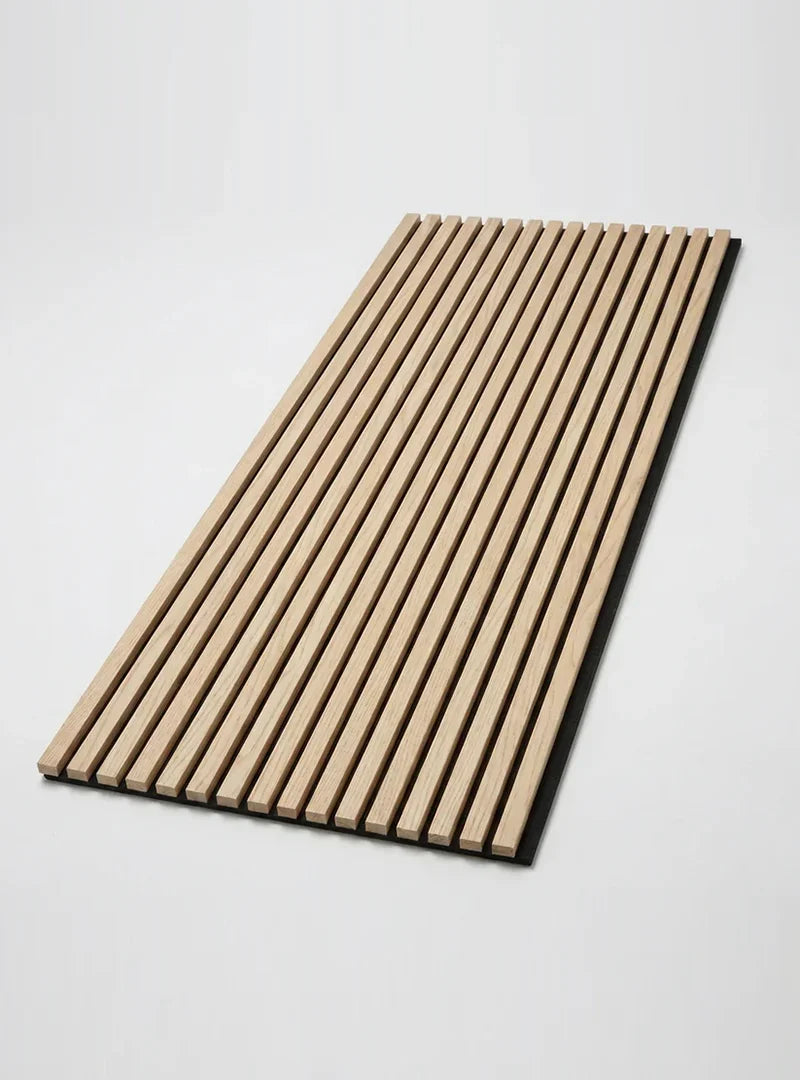 Wood Slat Acoustic Panels Sample Box panel in a light warm wood finish