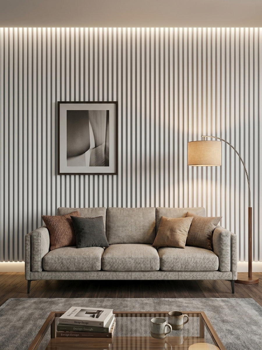 Decorative White 3D WPC Wall Panels for Accent Wall Design