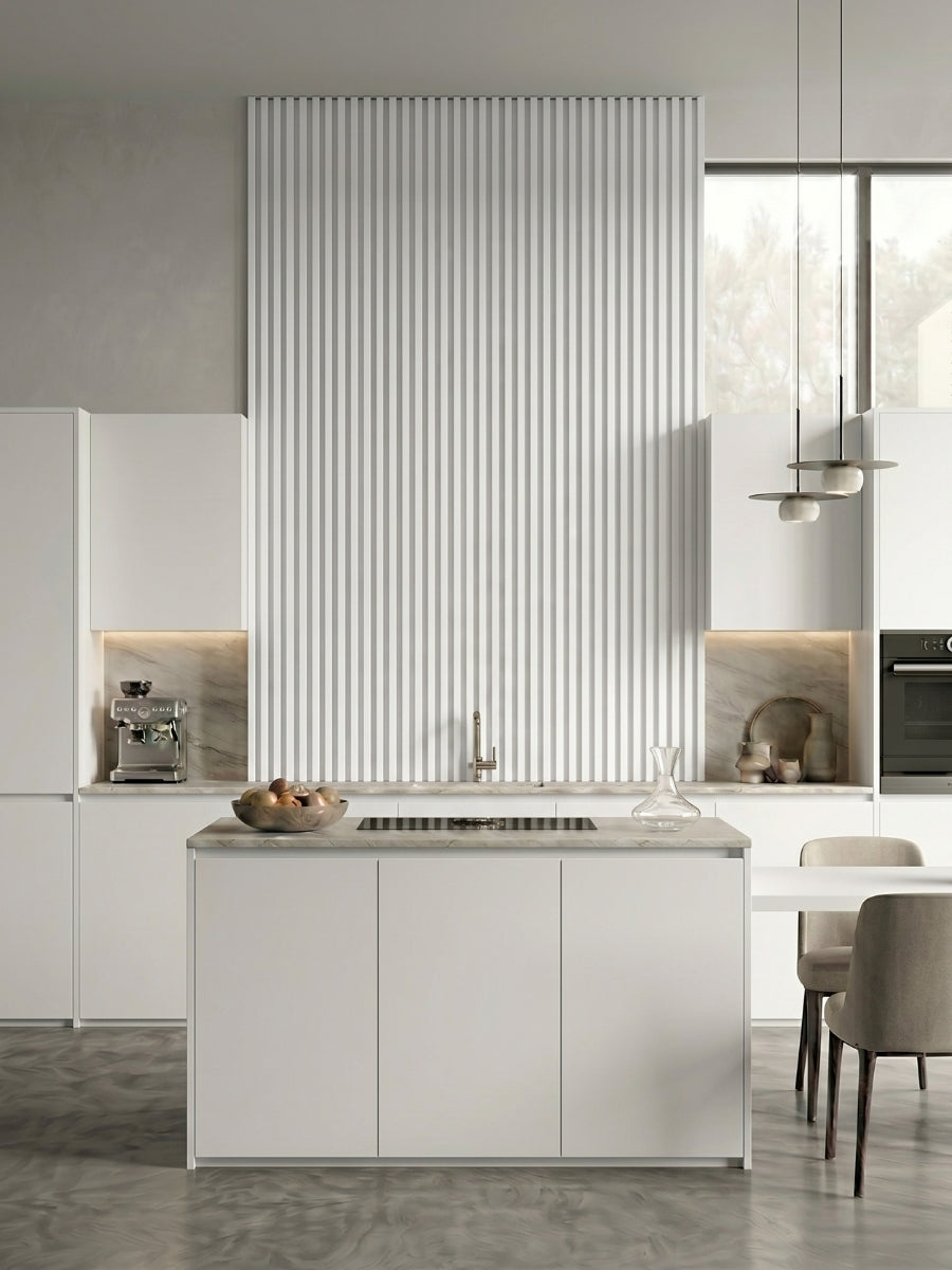 Premium White Brushed Wall Panels with Wood Grain Finish