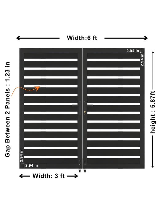 Aluminum Premium Fence Gate 6x6 – Modern, Heavy Duty, Semi Privacy
