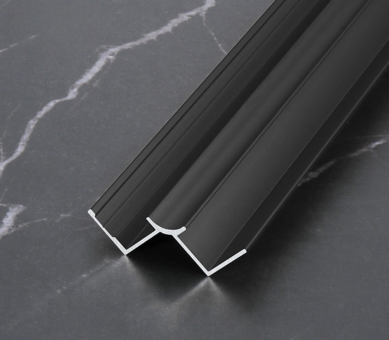 Black aluminum wall panel trim H-joint profile, durable metal connector for joining decorative wall panels with a clean modern finish