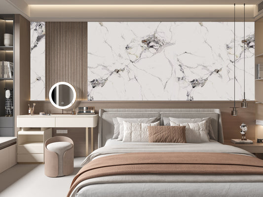 Glacier Vein Luxury Marble Veneer Wall Panels - Seamless Connection