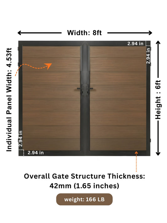 WPC Fence Gate Double (8ft x 6ft)