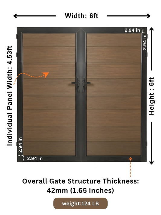 WPC Fence Gate Double (6ft x 6ft)