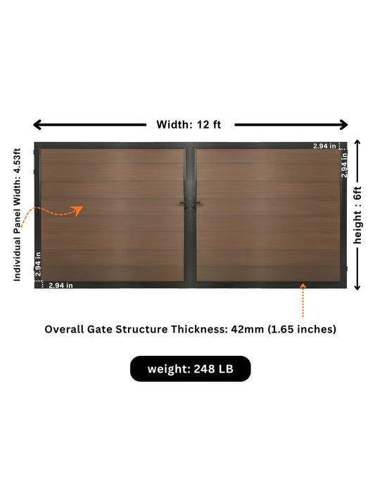 WPC Fence Gate Double (12ft x 6ft)