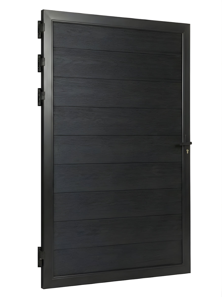 WPC single gate 4x6 ft black color privacy fence outdoor use