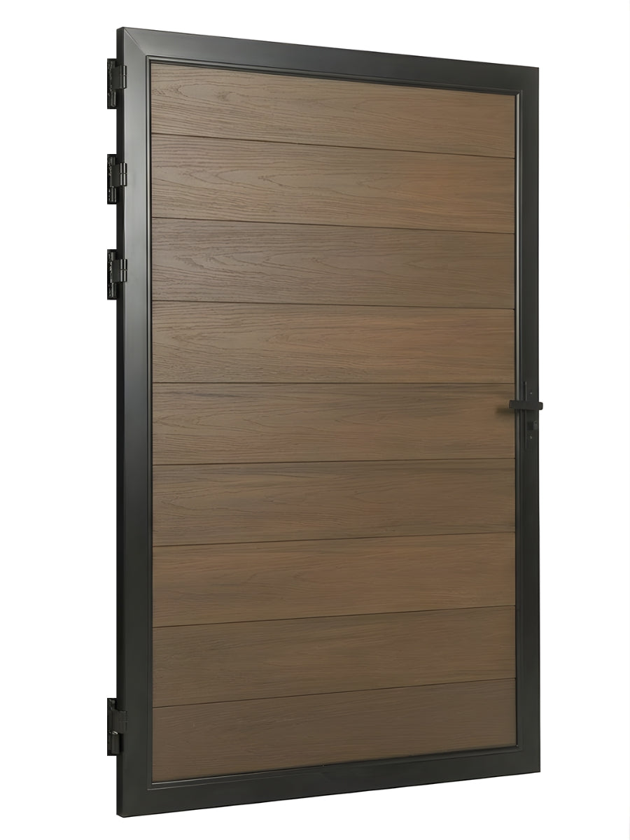 WPC single swing gate 4x6 ft weather resistant privacy gate