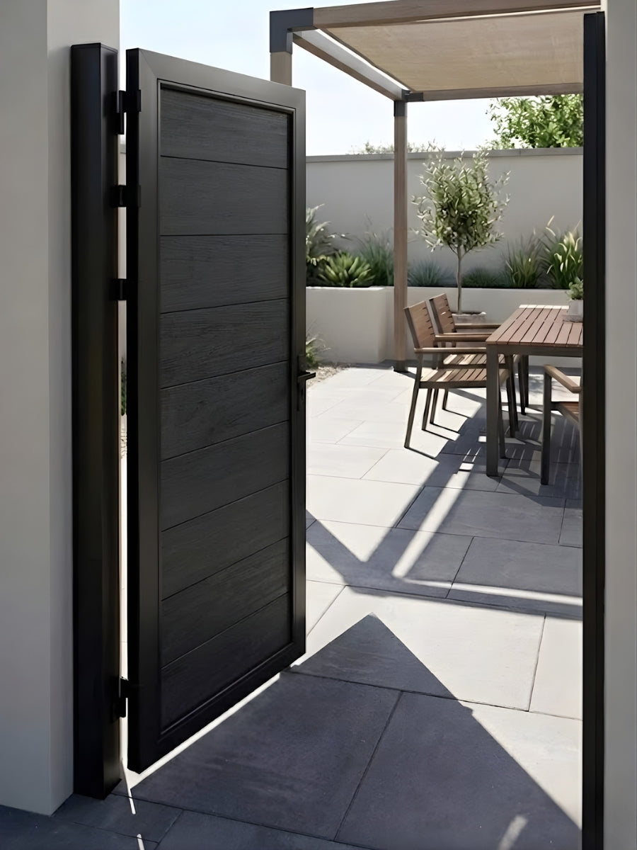 black WPC fence gate 4x6 ft waterproof and UV resistant composite gate