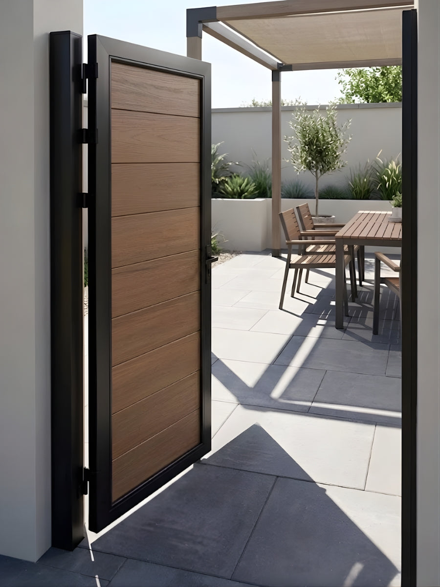 walnut WPC fence gate 4x6 ft durable and stylish outdoor gate